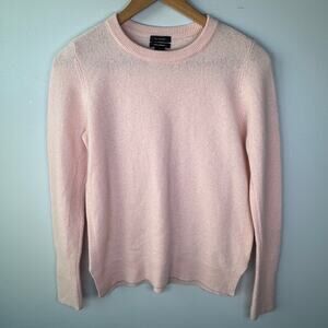 HALOGEN 100% CASHMERE CREW NECK BLUSH PINK PULLOVER SWEATER WOMENS LARGE